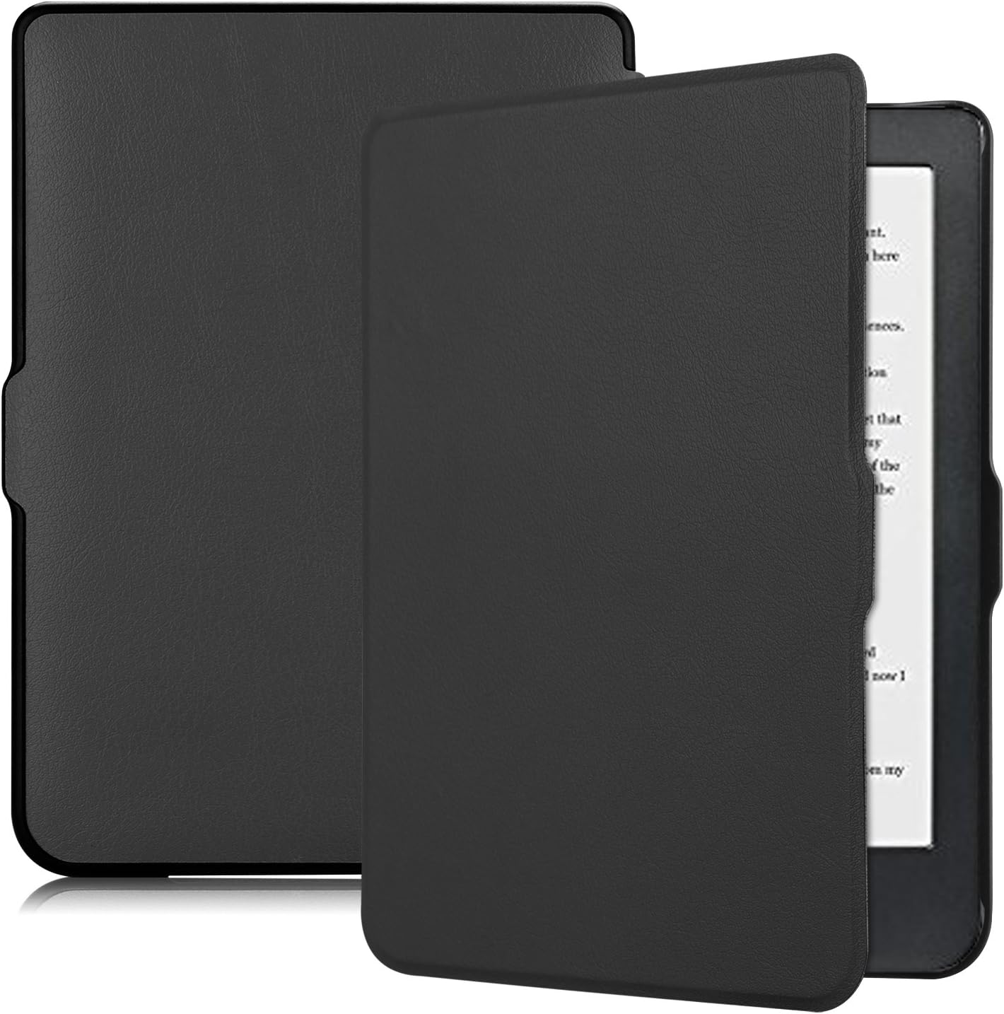 Kobo Clara HD Case, Heavy Duty Hard Kid Proof Cover PU Floding Case with Folio Full-Protection Ultra Slim Shell with Auto Wake/Sleep for 2018 New Kobo Clara HD (black)