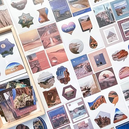 Amazon Tnyker シール フレークシール 手帳 ステッカー おしゃれ 海外 風景 デコ 手帳用 カレンダー スケジュール アルバム 0枚セット 世界中の風景 シール ステッカー 文房具 オフィス用品