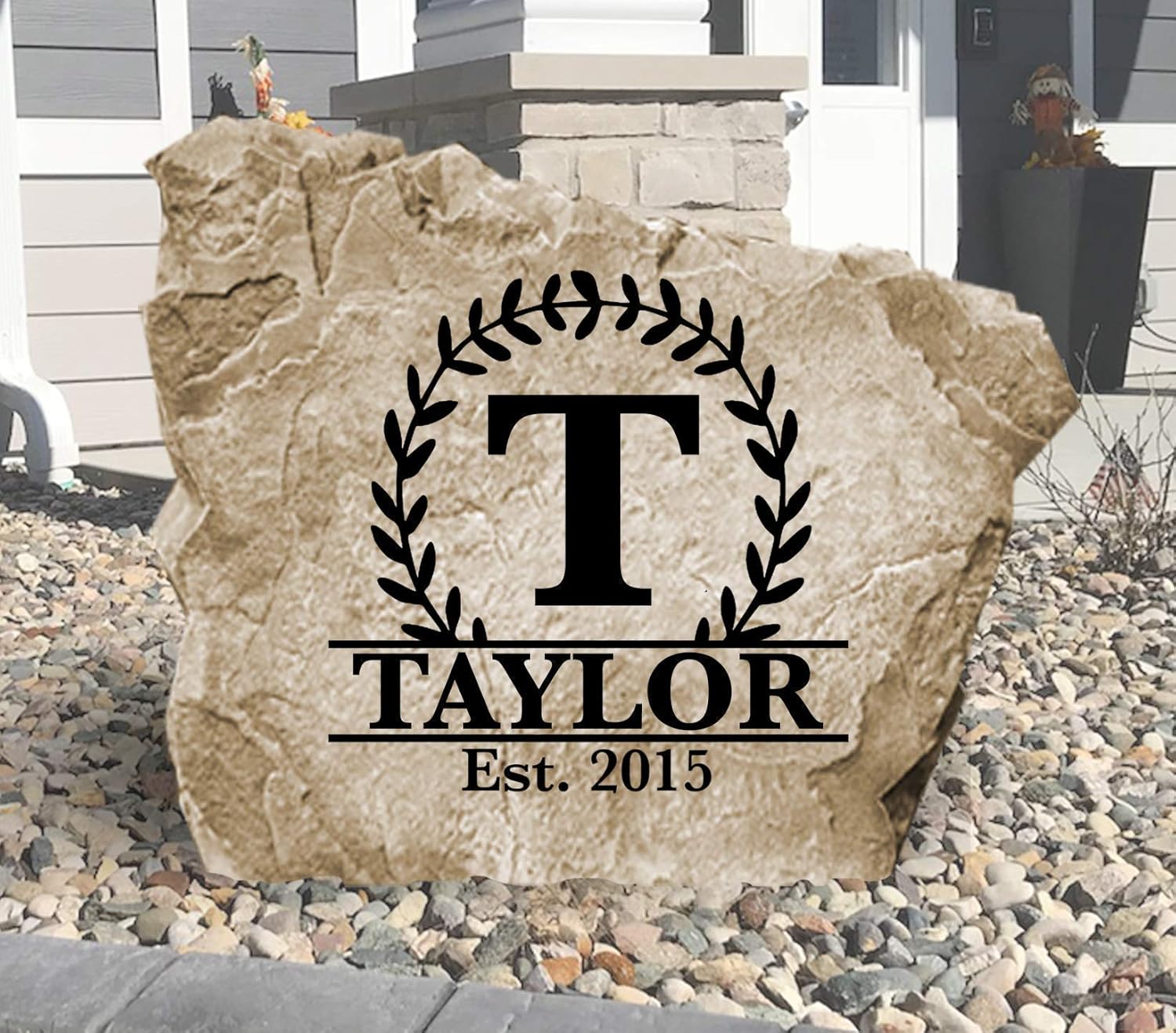 Personalized Engraved Monogram Name Established Date Garden Stone 14” W