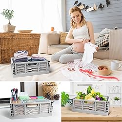 2-Pack Plastic Baskets for Shelf Storage