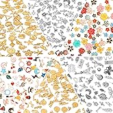 Landical 800 Pcs Assorted Charms Bulk Cute Charms for Jewelry Making Letter A-z Mixed Colors Gold Plated Enamel Pendants for DIY Bracelet Necklace Earring Crafting