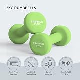 PROIRON Neoprene Dumbbell Weights Pair 2x2kg Apple Green Non-Rolling view 2