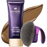 Westmore Beauty Body Coverage Perfector &amp; Brush - Waterproof Leg Makeup- 4C | Blend &amp; Blur body brush, water resistant leg &amp; body makeup, tattoo cover up makeup, Bronze Radiance, 7 oz