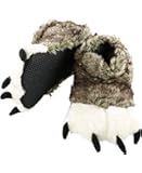 Lazy One Animal Paw Slippers for Kids and Adults, Fun Costume for Kids, Cozy Furry Slippers