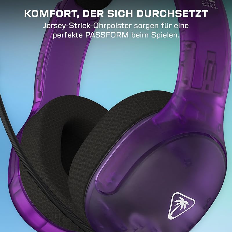 Airlite Fit Kabelgebundenes Gaming-Headset – Offiziell für Nintendo Switch 1 und 2 lizenziert, robust, leicht, Violett