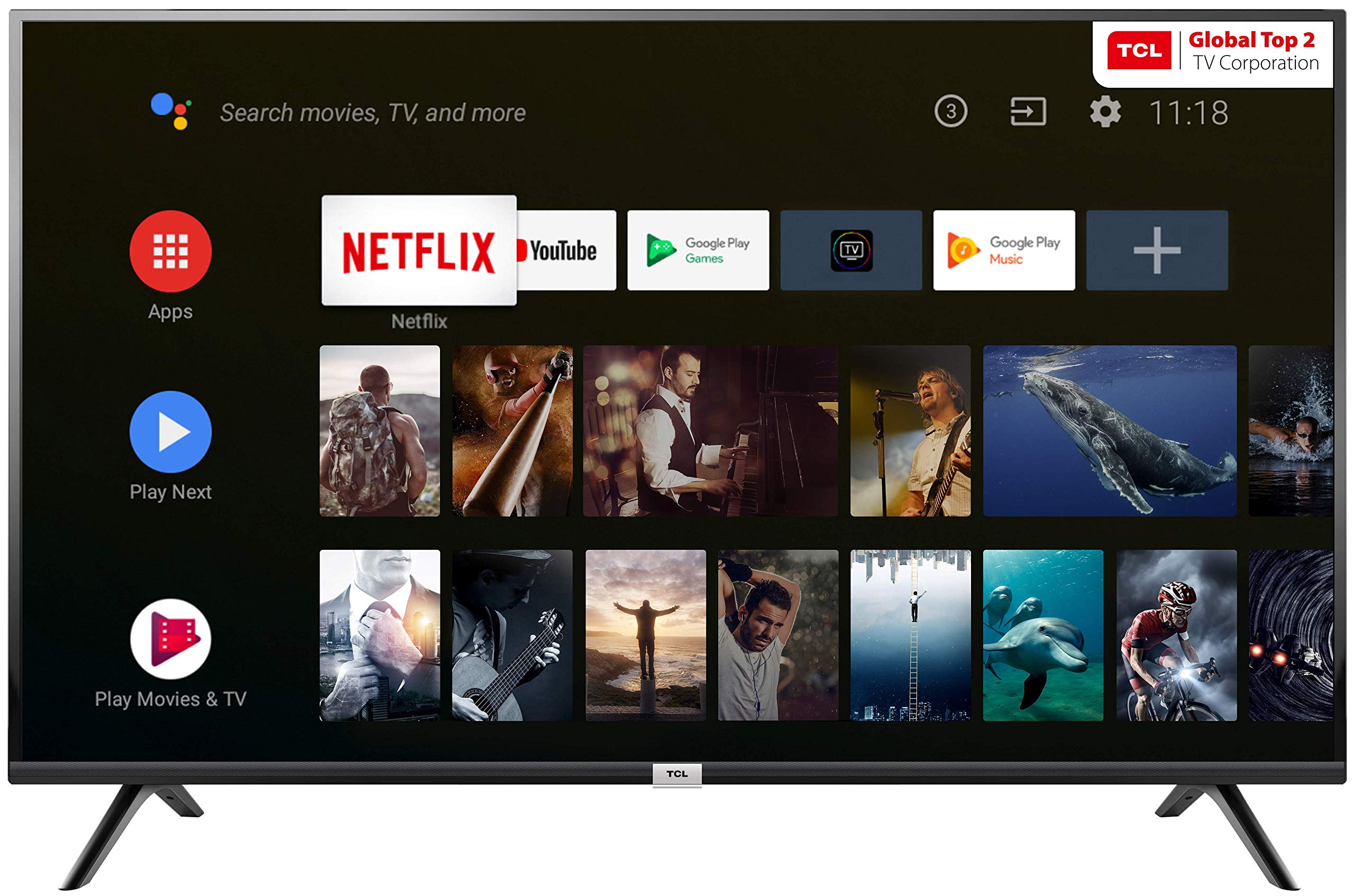 TCL 107.86 cm (43 inches) Full HD LED Certified Android Smart TV P30 43P30FS (Black)