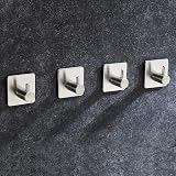 AIKZIK 4 Pack Self Adhesive Hooks 8kg Stainless Steel Bathroom Kitchen view 9