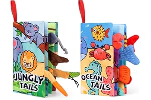 YySiRui 2-Pack Baby Books 0-6 Months, Baby Crinkle Book, Touch and Feel Sensory Books for Babies, Infant Toys 0-6 Months, Soft Fabric Toy Shower Gift, 4 Page - Blue