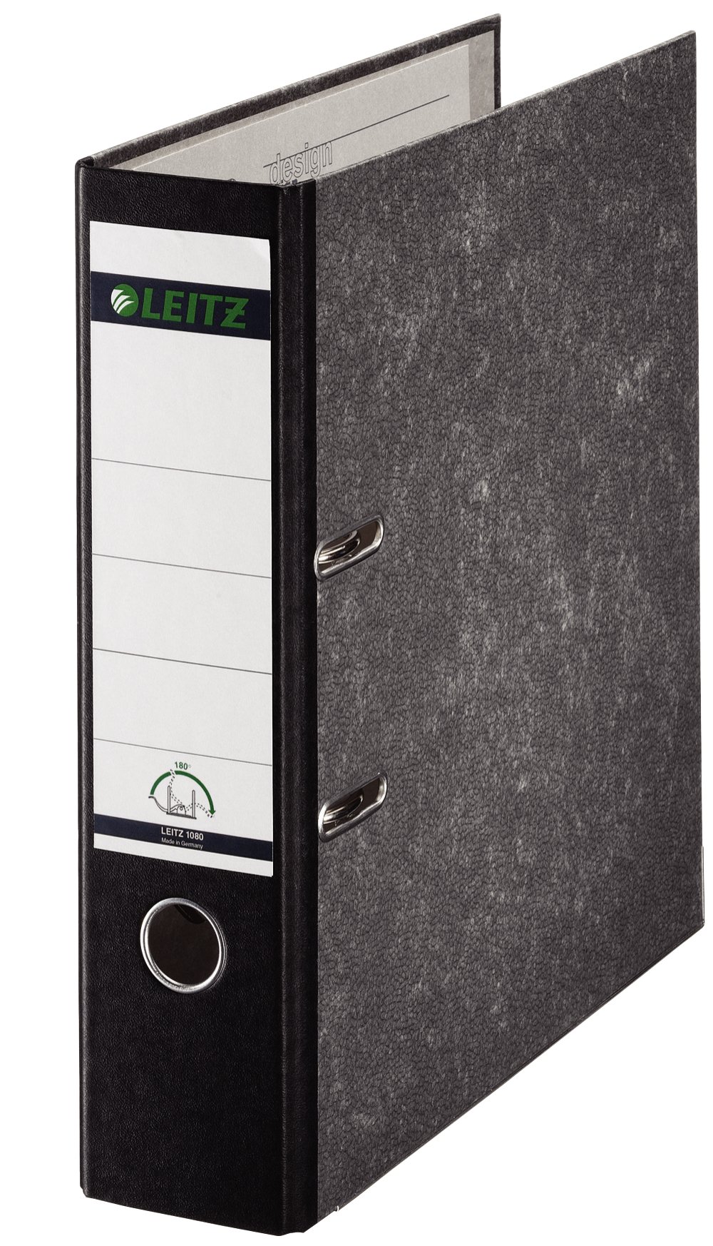 Leitz Lever Arch File, Black, Cardboard Foolscap, 8 cm spine, 10820095