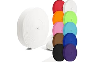 Grosun Cotton Webbing 1 inch 1.5 inch 2 inch Webbing Tote Strap Canvas Straps for Bags, 10 25 50 3.3 Yards Cotton Webbing