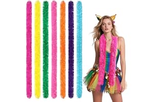 THARAHT 7 pcs Feather Boas 5ft Artificial Fluffy Boas for Costume Halloween Wedding Christmas Party Decoration boa