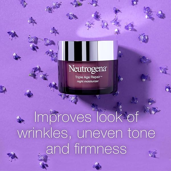 NEUTROGENA TRIPLE AGE REPAIR NIGHT CREAM, 1.7OZ JAR, ANTI-AGING FACE CREAM, FACE MOISTURIZER FOR WOMEN & MEN, HYDRATING NIGHT FACE MOISTURIZER FOR EVEN SKIN TONE & FIRMING, VITAMIN C