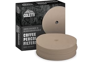 COLETTI Percolator Coffee Filters — Disc Coffee Filters For Percolators – For Bozeman, Butte, & Scoutmaster Camping Coffee Ma
