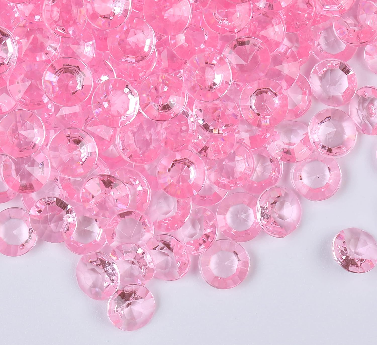 Vase Fillers - Gintoaria 1000pcs/ Pack Wedding Table Acrylic Diamond Scatter Crystals Confetti Acrylic Gems Vase Fillers Rhinestones for Wedding, Bridal Shower, Vase Beads Decorations (10mm, Baby Pink)