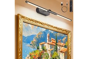Glendan Wireless Picture Light for Wall: 24" Rechargeable Art Light with Remote & Timer, 8000mAh Battery Operated Poster Lights, 3 Color Modes & 3 Brightness Levels for Pictures, Gallery, Frame