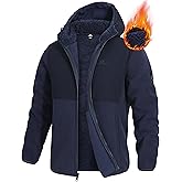 Pioneer Camp Men's Polar Fleece Jacket Sherpa Lined Warm Full Zip Up Hoodie Heavyweight Winter Jacket with Hood Outerwear