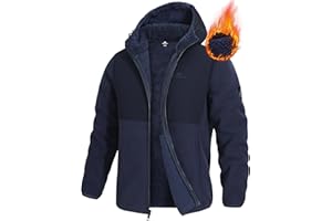 Pioneer Camp Men's Polar Fleece Jacket Sherpa Lined Warm Full Zip Up Hoodie Heavyweight Winter Jacket with Hood Outerwear