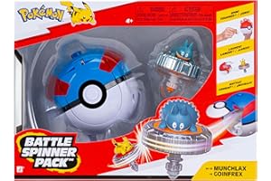 Goinfrex Pokémon Battle Spinning Top Pack - Battle Spinning Top with Super Ball Launcher