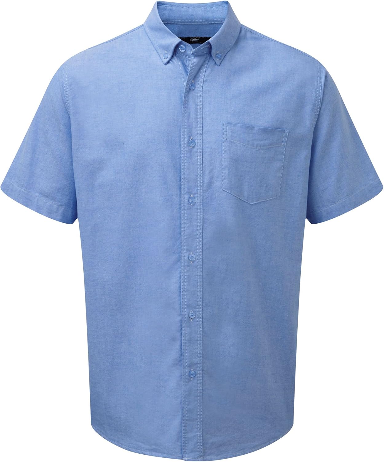 Cotton Traders Short Sleeve Classic Oxford Check Shirt Bluebell 5XL