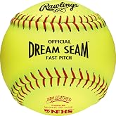 Rawlings Rawlings | Official NFHS Pro Leather Dream Seam Fastpitch Softballs | C12RYLNF | 12" | Multiple Count Options