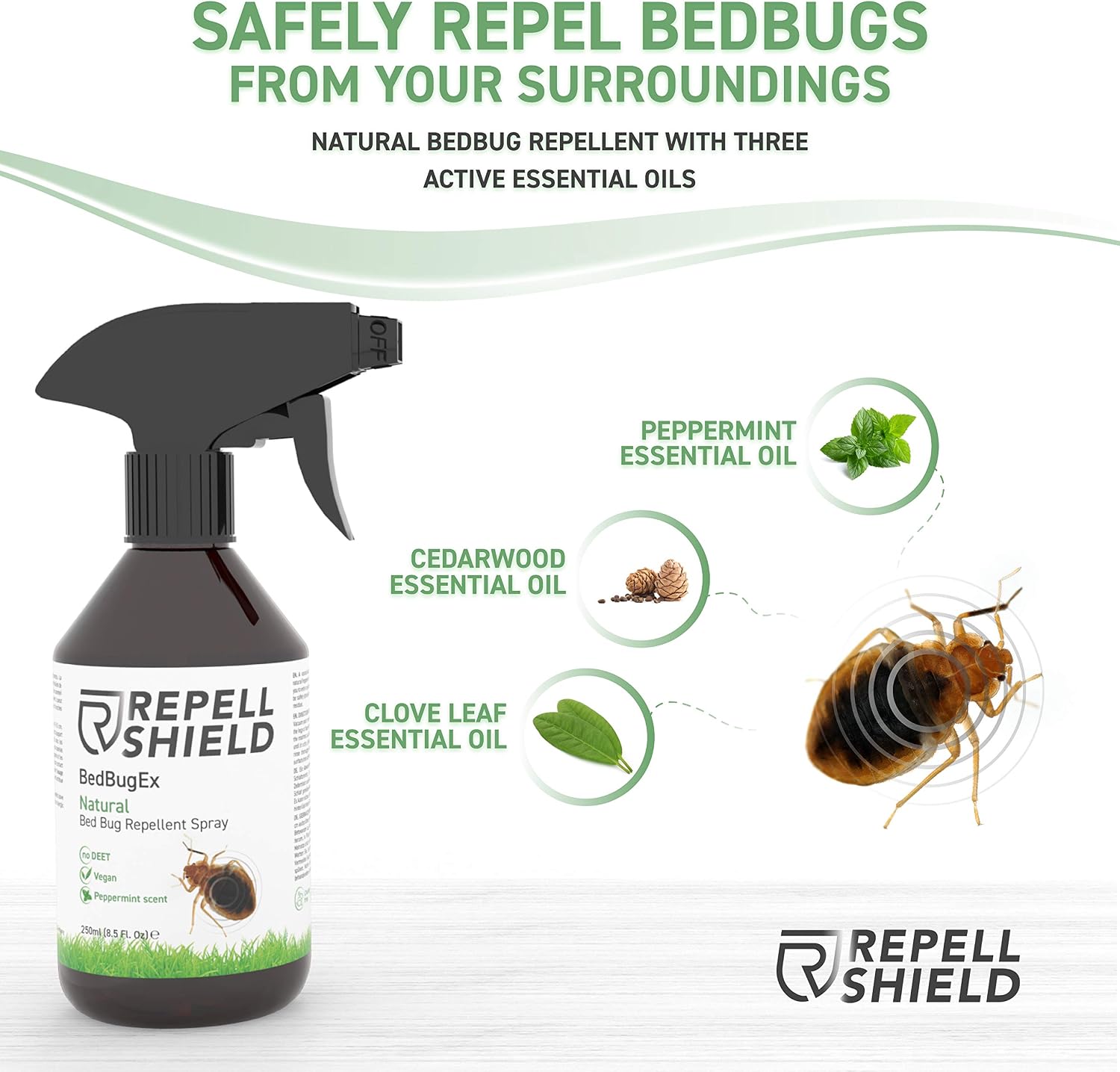 Bed Bug Spray by RepellShield, 250ml, Natural Bed Bug Repellent with Tea Tree Oil, Pet & Family Friendly, Protect Bedrooms - Image 3