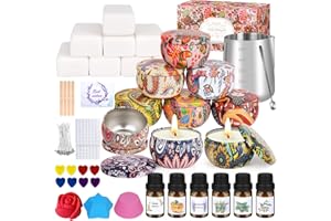 Trulloyoo Candle Making Kit for Adult, DIY Candle Making Supplies Include Soy Wax, Wicks, Candle Tins, Essential Oils, Dyes, DIY Arts & Crafts Gift for Kids, Beginners, Adults