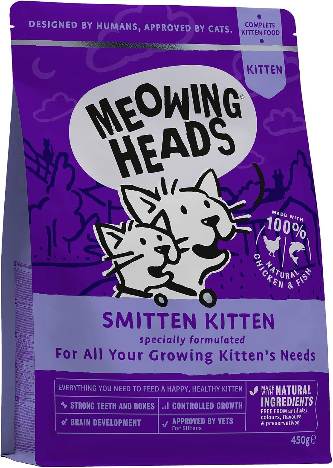 Meowing Heads Dry Cat Food for Kittens Smitten Kitten 100 Natural