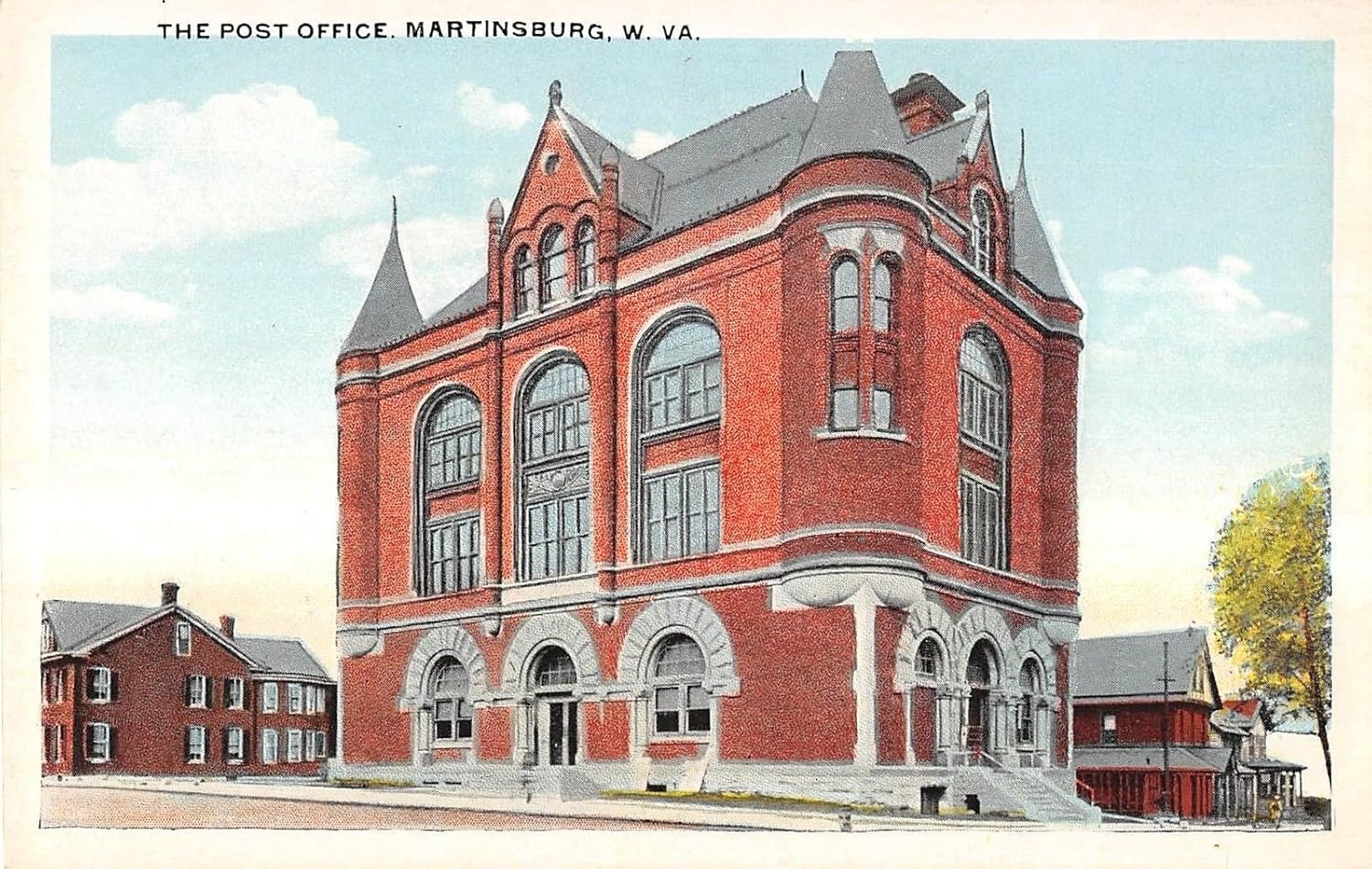 Martinsburg West Virginia The Post Office General View Antique Postcard