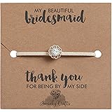 Bridesmaid Thank You Gifts From Bride - Adjustable Handmade Bracelet With A Simple Elegant Card, Will You Be My Bridesmaid Gi