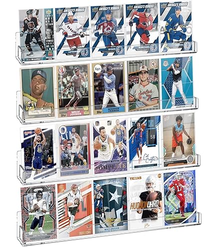 Amazon.com: Famaster Sports Card Display Shelf for Wall, Holds 20 Trading  Cards, 4PCS Wooden Card Holder for Baseball, Football, Basketball, and  Graded Card Collection, Black : Sports & Outdoors
