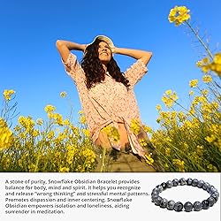 Natural Snowflake Obsidian Gemstone Beads Bracelet