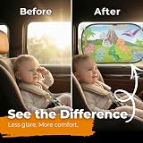 CARAMAZ Car Window Shades for Baby 51x31 cm Pack 2 Dino UV Protection view 2