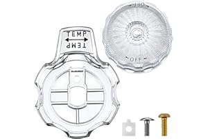 Dreyoo Compatible with MXT11 Temperature and Volume Handles Compatible with Mixet Tub and Shower Knob Replacement Shower Volume Control Handle Bathtub Temperature Control(Clear Acrylic,1 Set)