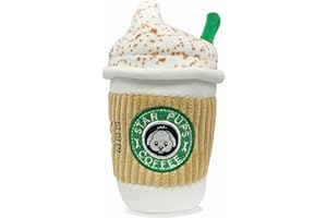 Nestpark Parody Star Pups Coffee Dog Toy Pup'kin Spice Latte - Funny Plush Squeaky Crinkle Dog Toys for Medium, Small and Lar