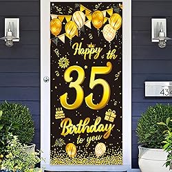 wongmode Happy 35th Birthday to You Door Banner