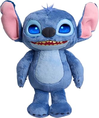 Disney Stitch Many Moods 34,3 cm großes interaktives Plüschtier, 50+ Soundeffekte und Sprüche, ausdrucksvolle LCD-Augen, Kinderspielzeug ab 3 Jahren