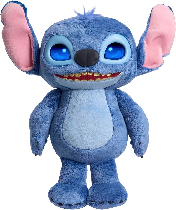 Disney Stitch Many Moods 34,3 cm großes interaktives Plüschtier, 50+ Soundeffekte und Sprüche, ausdrucksvolle LCD-Augen, Kinderspielzeug ab 3 Jahren