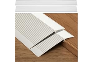 BLULU 2 Pcs Aluminum Floor Transition Strip Thickness About 1.8 mm 36 Inch Threshold Ramps for Doorway Door Threshold Reducer Doorway Edge Trim Suitable for Threshold Height Less Than 1.6 Inches (Silver)