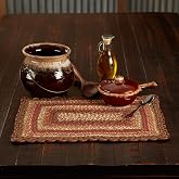 VHC Brands Ginger Spice Table Placemat, Orange Red Natural, Jute Blend, Rectangle, 12x18 Inches