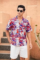 Mens Hawaiian Casual Shirts Short Sleeve Button