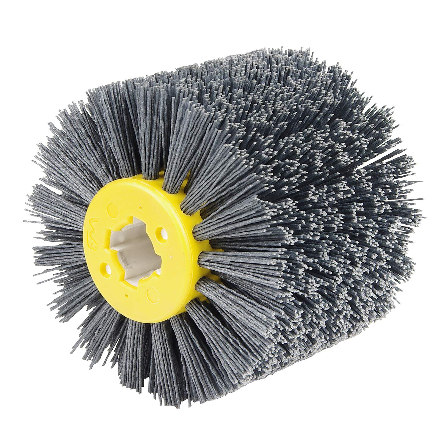 EXLECO Drawing Wheel # 240 Grit Drum Burnishing Wheel Wire Brush 19mm Hole, Diameter 120mm Black