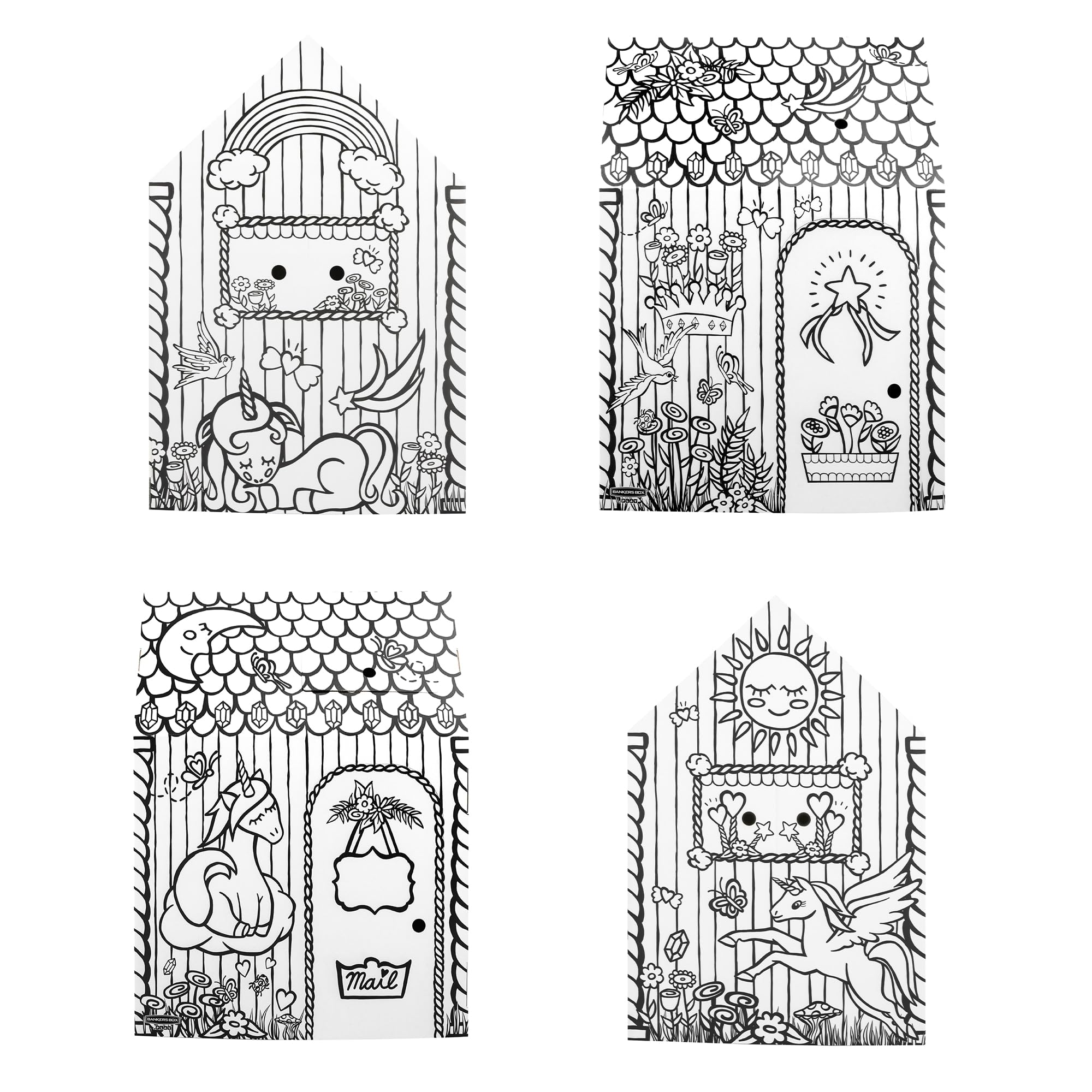 Bankers Box at Play Large Color in Unicorn Playhouse, Cardboard Playhouse and Life Size Craft Activity for Kids and Families