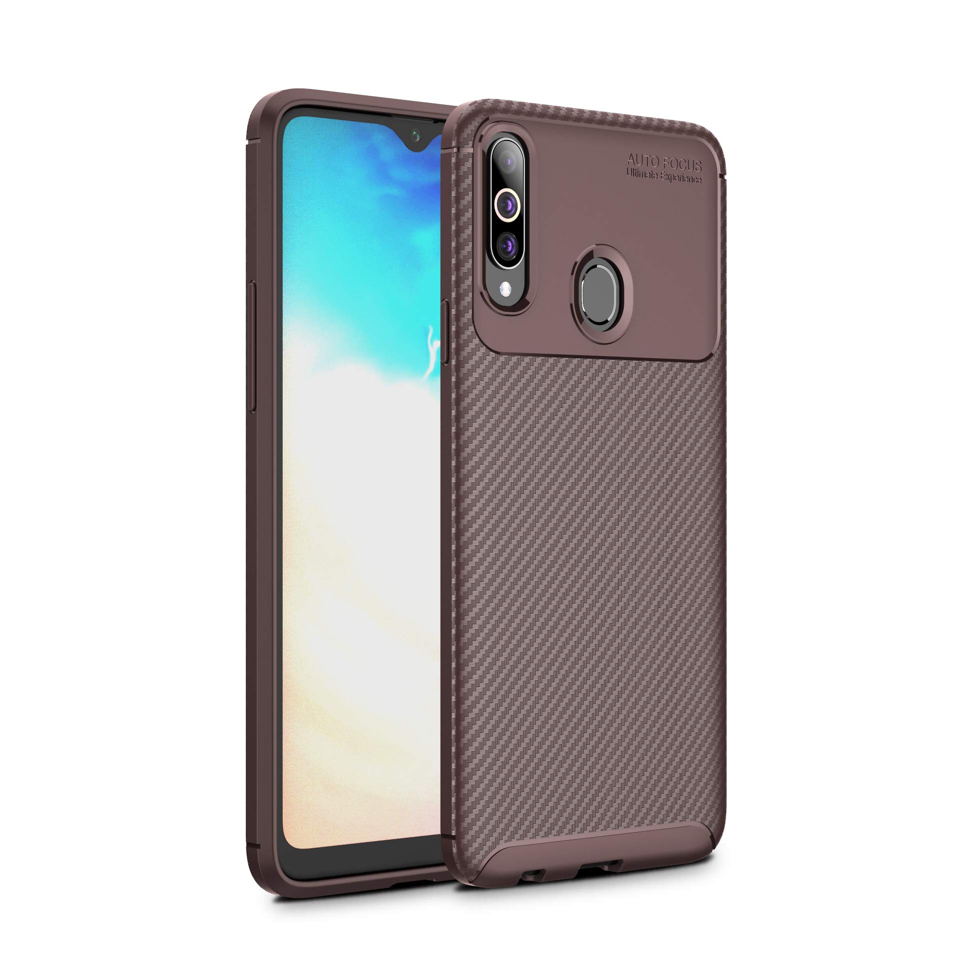Galaxy A20s Case, Galaxy A20s Cover, Cruzerlite Design Back Cover Anti-Scratch Shock Absorption Case for Samsung Galaxy A20s (Carbon Coffee)