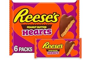 Reese's Milk Chocolate Peanut Butter Hearts, Valentine's Candy Packs, 1.2 oz (6 Count)