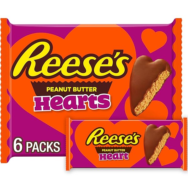 REESE’S MILK CHOCOLATE PEANUT BUTTER HEARTS, VALENTINE’S CANDY...