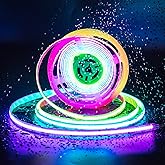PAUTIX IP65 Waterproof RGB Smart IC COB LED Strip Light Addressable 24ft/7.5m,24V Color Flowing Strip Light Multicolor Flexible Tape Light for TV,Room,Party DIY Decoration(Without Controller&Adapter)