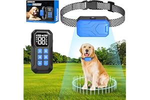 CPPSLEE Wireless Dog Fence System, Electric Dog Fence, Wireless Fence for Dogs, Electric Fence for Dogs, Wireless Dog Fence with Training Collar Adjustable Fence Range to 1000ft