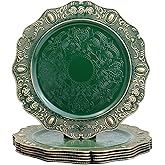Spsyrine Green Charger plates, 13 Inch Set of 6 Chargers for dinner plates, Serve ware Plate for Wedding Bulk, Parties, Christmas, Holiday Table Setting, F8GR