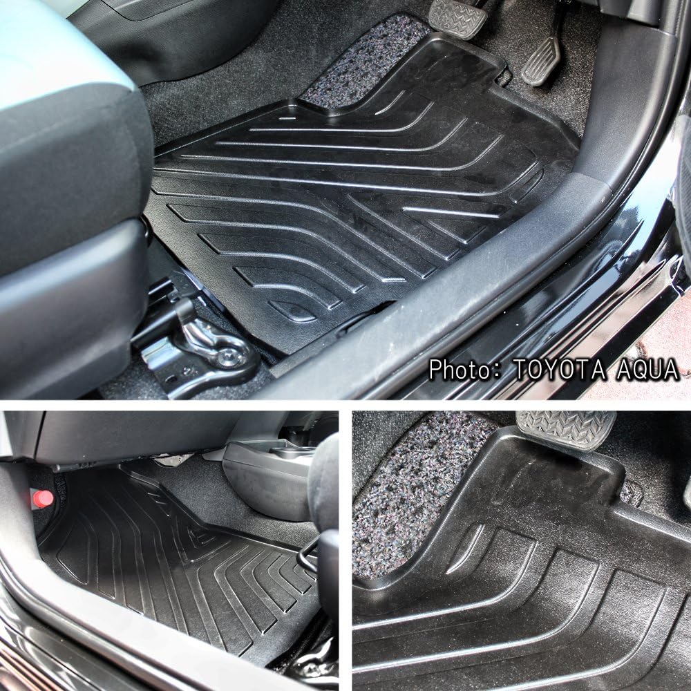 Amazon Co Jp トヨタ アクア 前期 3d フロアマット セカンドマット 防水マット カーマット トレイ 防水トレイ 3p 立体 防水 専用設計 ラバーマット ゴムマット 車 バイク
