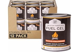 Superior Trading Co. Real Flame Gel Fuel Cans for Fireplace, Clean-Burning Ethanol Fuel Gel, Smoke-Free, 3-Hour Burn, Indoor Safe, 368g, 12 Pack